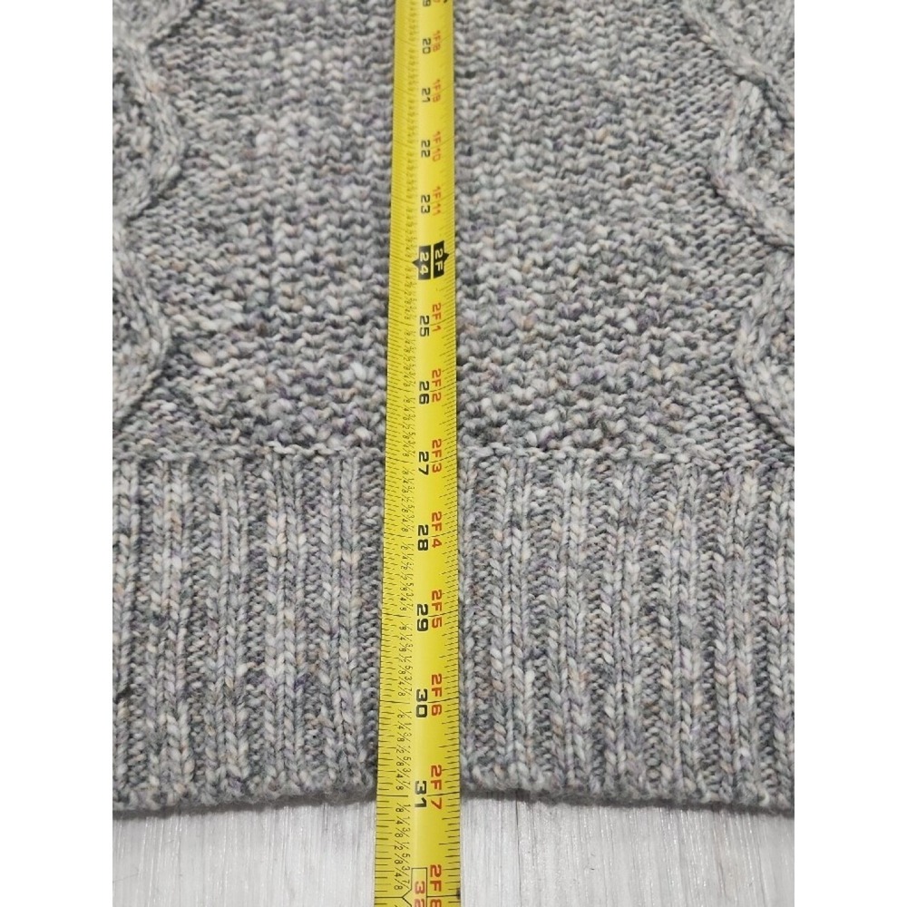 American Eagle Outfitters Wool Blend Marled Gray Cable Knit Sweater Dress - Picture 5 of 7